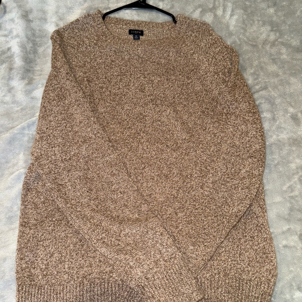 J. Crew Brown Crewneck Sweater with Textured Knit